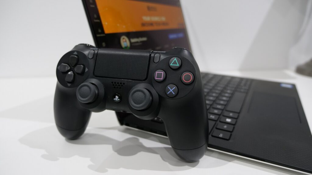 PS4 controller connected to PC wirelessly